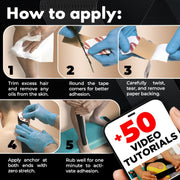 Waterproof Kinesiology Tape - 3 Rolls - Knee Support & Muscle Pain Relief - 16.4 ft Uncut Sports Kinetic Tape for Joint Stability - 50 Instructional Videos