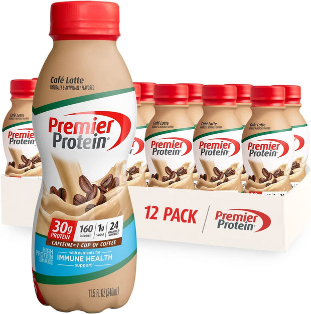 Premier Protein Liquid Protein Shake, Caramel, 30g Protein, 1g Sugar, 24 Vitamins & Minerals, Nutrients to Support Immune Health 11.5 fl oz Bottle (12 Pack)