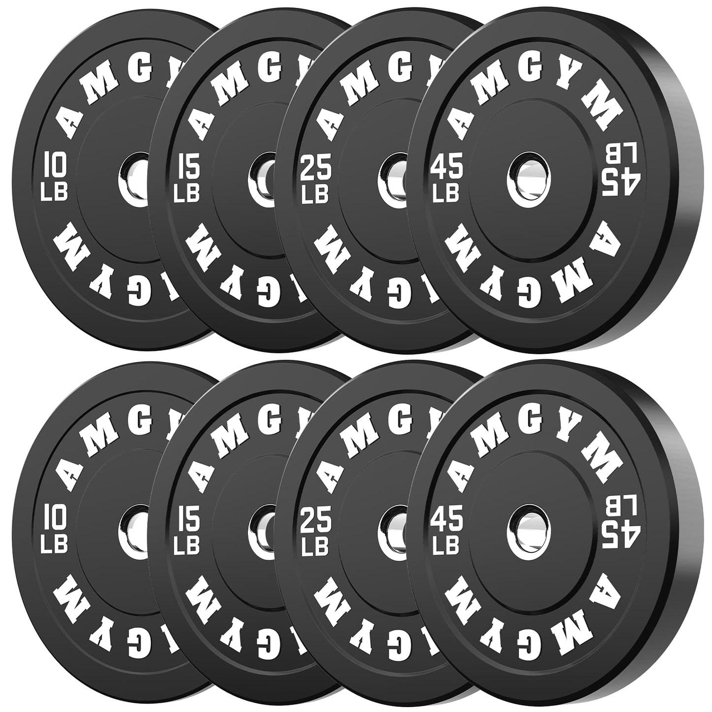 2 Inch Bumper Plates，10-500lbs，Barbell Rubber Olympic Weight Plates Set for Home Gym, Strength Training & Weight Lifting, Multiple Options Colors