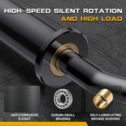 Olympic EZ Curl Barbell Bar 47",Mute Bearings - 2" Curl Bar for Weight Lifting, Hip Thrusts,Biceps,Squat-Home Gym Weight Bar-Chrome Curling Strength Training, 2Pcs Collars(800lbs Weight Capacity)