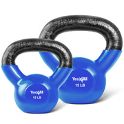 Yes4All Kettlebell Set Vinyl Coated Weights Combo for Full Body Workout Equipment Push up, Grip Strength Training, Dumbbell Weights Exercises