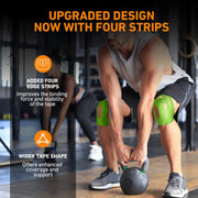 PreCut Kinesiology Tape for Knees, 12PCS Upgraded Waterproof KTQUICK Knee Tape for Knee Pain Relief Pre Cut, Original Cotton Athletic Knee Tape, Waterproof&Hypoallergenic Latex-Free for Sports (Black)