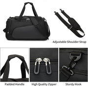 Waterproof Gym Bag with Shoe & Wet Compartment for Men/Women,Sports Duffle Bags for Workout/Fitness/Travel(Black,20"x11"x11")