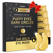 Under Eye Patches (24 Pairs) - 24K Gold Eye Masks Enriched with Abundant Collagen | Diminish Dark Circles and Puffiness | Anti-Aging, Smooth Fine Line, Nourish Skin - Gifts for Women Skin Care