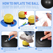 Leyndo 4 Pcs 26 Inch Yoga Exercise Ball Pilates Pregnancy Birthing Fitness Ball with Quick Pump Anti Burst for Improved Posture, Balance, Yoga, Pilates, Training