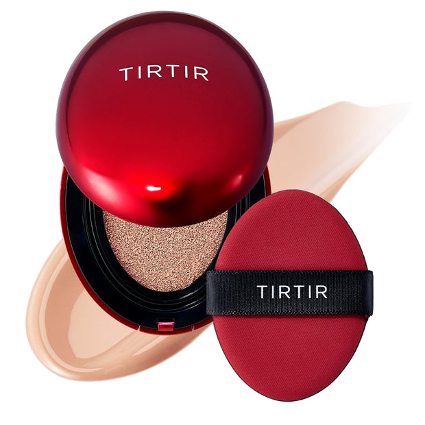 TIRTIR Mask Fit Red Cushion Foundation | Full coverage, Weightless, Skin fit, Satin Glow Finish, Korean Makeup, beauty, Tattoo cover up, Buildable (#29N Natural Beige, 0.63 Fl Oz)
