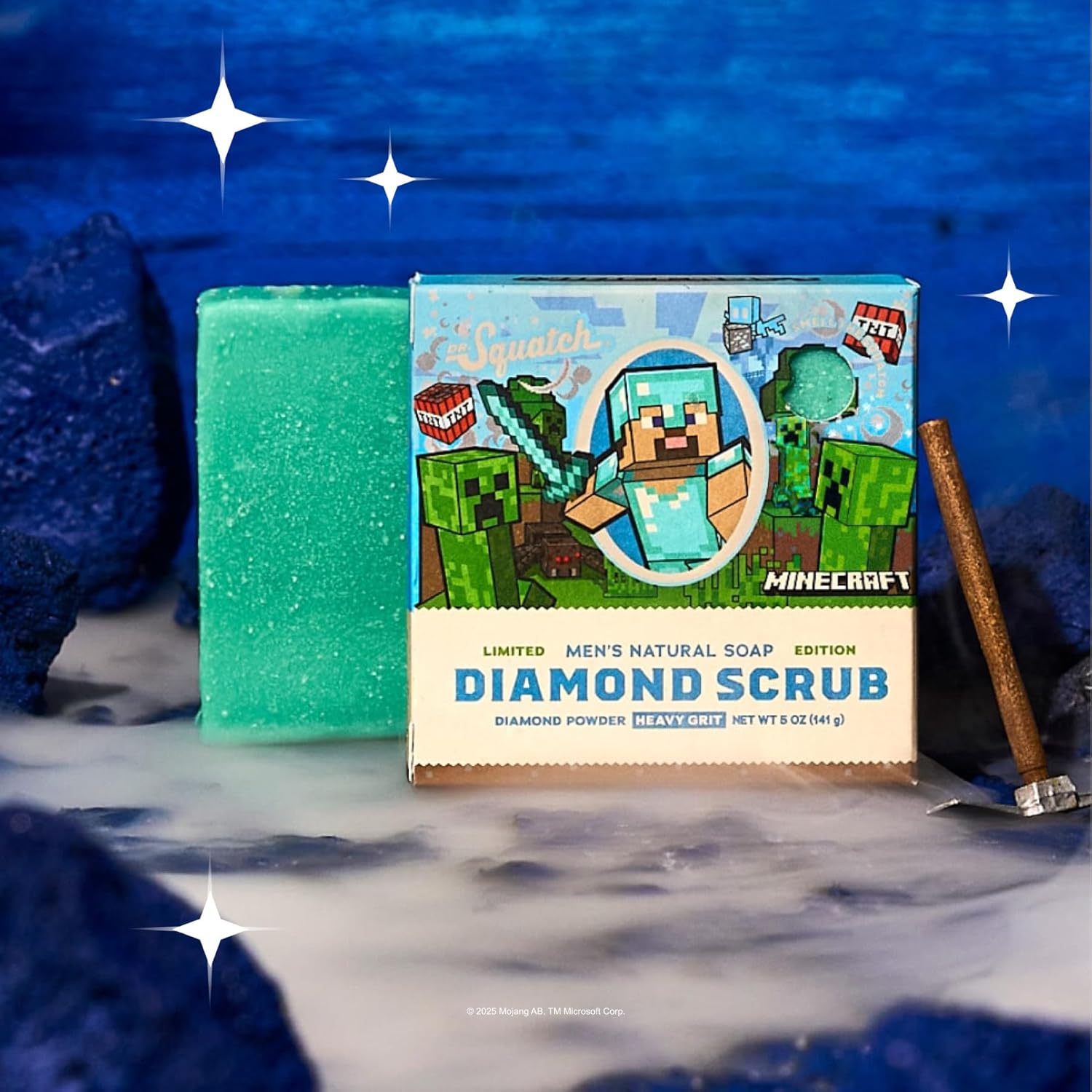 Dr. Squatch Minecraft Collection - Natural 3 Soap Gift Set - Cold Process Soap with No Harsh Chemicals - Smells like Quest for Survival - Diamond Scrub