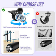 WUC Dumbbell Rack, Adjustable Weight Rack for Home Gym Storage for Dumbbells Kettlebells Yoga Mat & Balls, All in One Workout Equipment Storage Rack with Wheels, Powder Coated Steel, Black