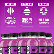 Protein2o Hydration Drink - 2-in-1 Liquid Clear Whey Protein Isolate and Electrolyte Drink - 15g Protein, Vitamins B5, B6 - Post-Workout Recovery - 16.9 Fl Oz - 12 Count Grape