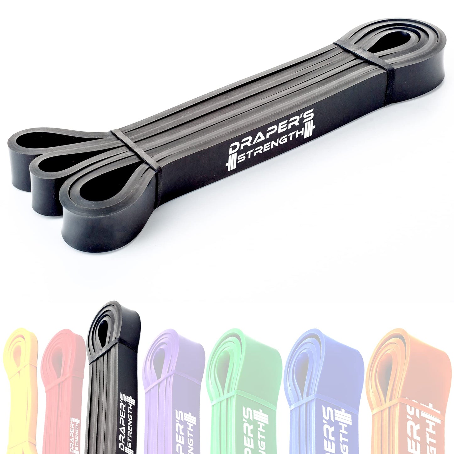 Draper's Strength Heavy Duty Resistance Stretch Loop Bands for Powerlifting Workout Exercise and Assisted Pull Ups