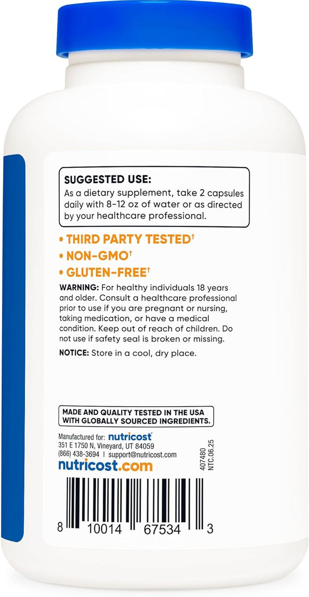 Nutricost Alpha Lipoic Acid 600mg Per Serving, 240 Capsules - Gluten Free, Vegetarian Capsules, Soy Free & Non-GMO