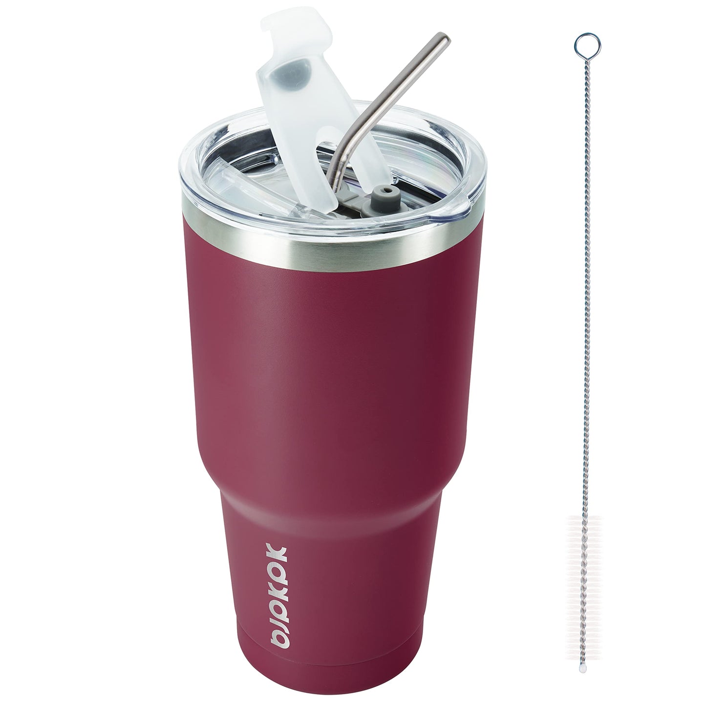 BJPKPK Insulated Stainless Steel Tumbler, Coffee Cup with Lid and Straw, Double Wall Vacuum Travel Mug, Powder Coated Leakproof Tumbler Cup,Oasis