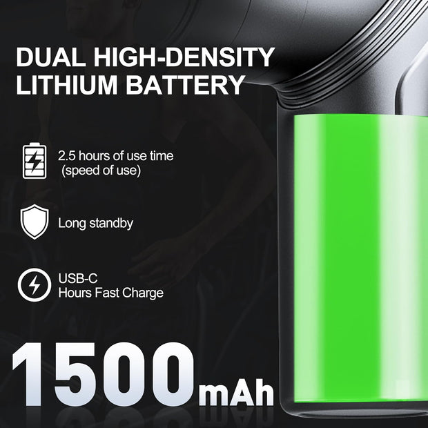 Massage Gun Deep Tissue, Silent Brushless Motor and Portable Massage Gun with 4 Interchangeable Heads for Deep Muscle Relief and Relaxation, Relax Gift