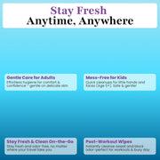 Zero Trace Travel Deodorant Wipes - 60 Count- 24 Hour Odor Control - Aluminum Free Hypoallergenic Mini Deodorant For Women and Men - Individually Wrapped Underarm & Body Wipes- Nature Bliss Trio