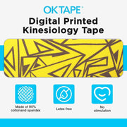 OK TAPE Hypoallergenic Digtal Printed Kinesiology Tape, Elastic Sports Athletic Tape, 2 Rolls, 2in×16.4ft Uncut Roll-DIY