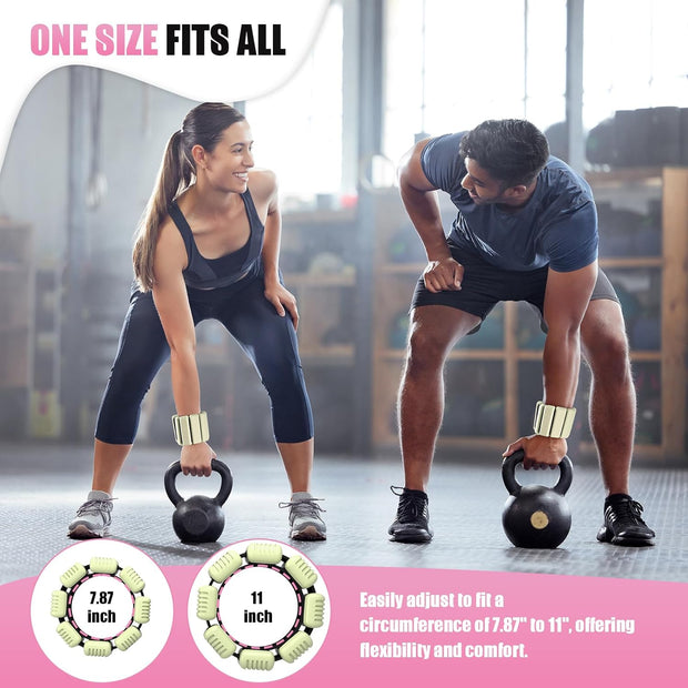 Pilates Wrist Ankle Weights for Women, Wearable Strong Arm & Leg Weights Set of 2(1 lb/2.2 lbs Each), Adjustable Ankle Weights for Walking, Yoga, Dance, Barre, Gym