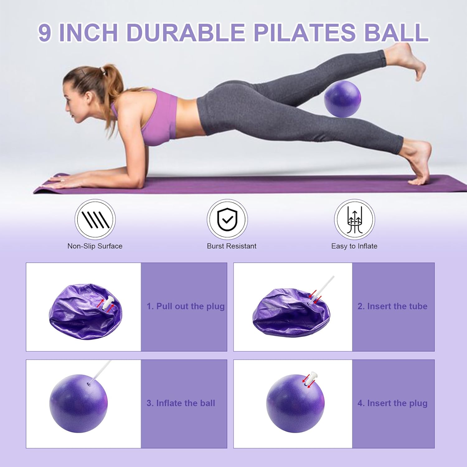 Pilates Ring Set 11 PCS, Magic Circle Yoga Ring, Pilates Ball, Adjustable Ankle Wrist Weights, Resistance Bands, Tape Measure, Pilates Kit Equipment Accessories for Women Home Workouts Yoga