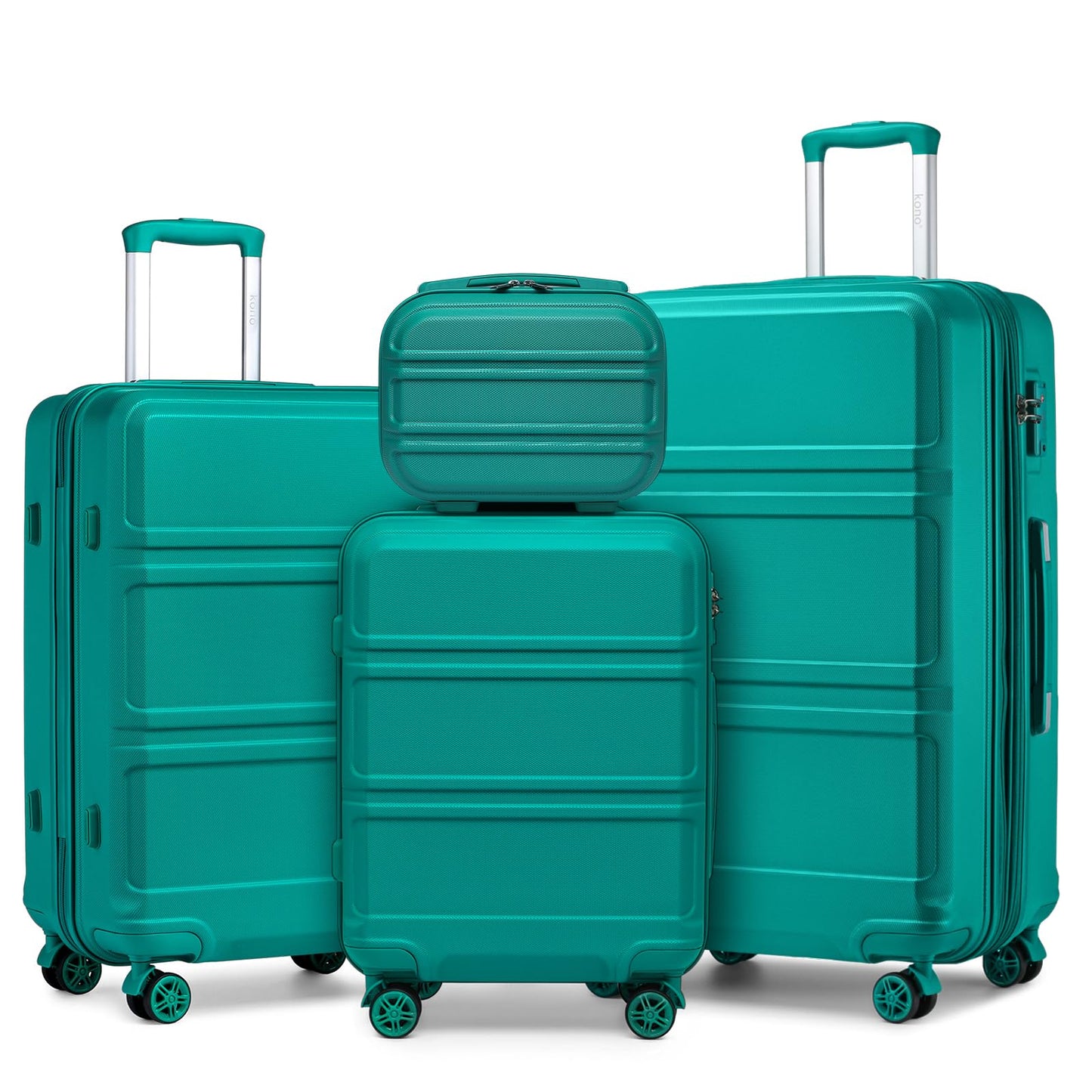 Kono 3 Piece Luggage Sets Expandable(only 28") Lightweight with Spinner Wheels TSA Lock Hardside Travel Rolling Suitcases 20in 24in 28in Carry on Pink