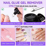 Makartt Nail Glue and Remover Kit: Super Strong Solid Gel for Press on Tips, 30ml Glues Remover for Easy Polish Removal, Nails Art Supplies for Salon and Home Use