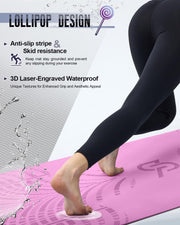 LOLLIPOP Thick Yoga Mat, Non-Slip Exercise Mat for Yoga, Pilates, Stretching Fitness & Exercise Mat with Easy-Cinch Carrier Strap