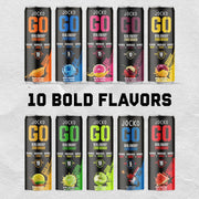 Jocko GO Energy Drink - Keto, Vitamin B12, Vitamin B6, Electrolytes, L Theanine, Magnesium- Energy Boost, Sugar Free Nootropic Monk Fruit Blend - 12 Pack (Lemon Lime)