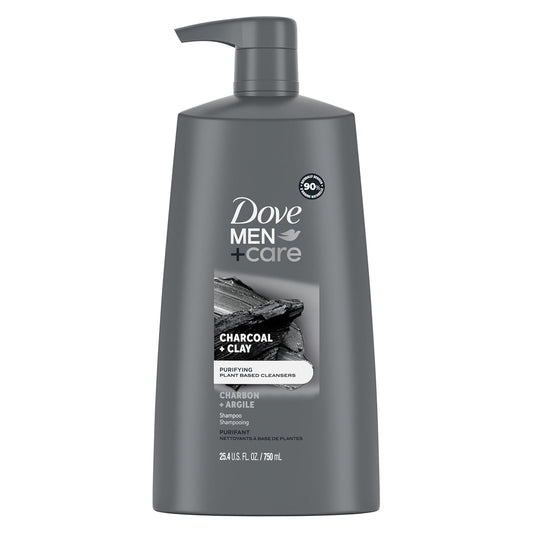 Dove Men+Care Men Shampoo For Healthy-Looking Hair Charcoal + Clay Naturally Derived Plant Based Cleansers 25.4 oz