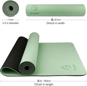 Yoga Mat Non Slip, Eco Friendly Fitness Exercise Mat with Carrying Strap,Pro Yoga Mats for Women,Workout Mats for Home, Pilates and Floor Exercises