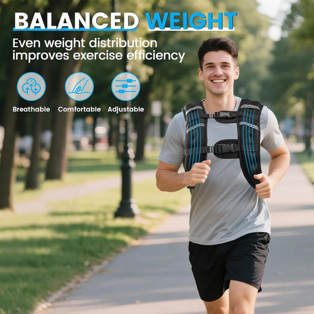 Weighted Vest for Woman Men, 6lb/8lb/12lb/16lb/20lb/30lb Weight Vest with Reflective Stripe, Weight Vests Adjustable for Walking, Weight Loss, Training, Running