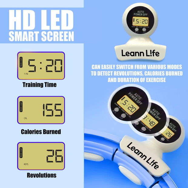 U5-16 Knots Waist 28”- 46”, Silent Smart Weighted Hula Hoop for Adults Weight Loss, Infinity Hoop Plus Size, Home Outdoors Fitness Exercise, Abdominal Toner