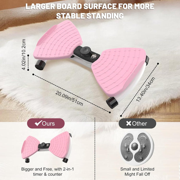 Waist Twisting Machine, Ab Twister Board for Exercise, Noiseless Exercise Waist Twister for Home Gym Equipment, 330 lbs Capacity | Track Time, Reps, Calories with Digital Display