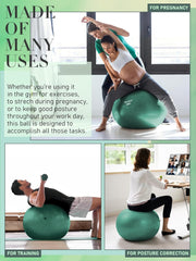 Yoga Ball for Exercise, Pilates Set, 4 Sizes Fitness Ball for Workout, Birthing, Pregnancy, Physical Therapy- Pump Included
