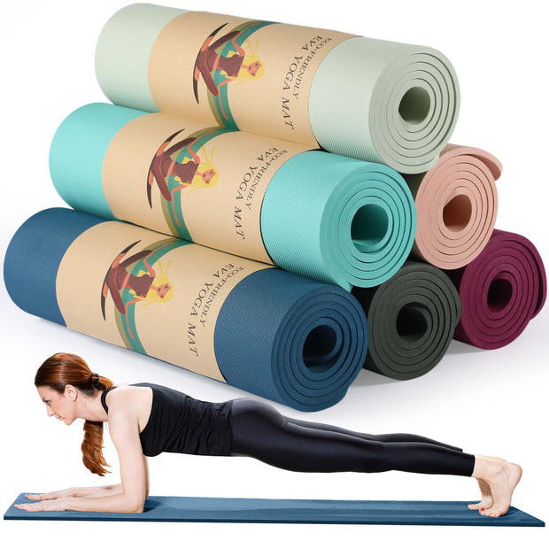 Timgle 6 Pcs 10mm Thick Yoga Mat, 68 x 24 Inches, Anti-Slip Tear-Resistant Exercise Mat for Adult Fitness, Stretching, Home Workout and Studio