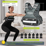 Weighted Vest Adjustable Weights for Women, 6-12 Lbs Weight Vest for Walking with Plus Size Pocket, Ruck Vest with 6 Ironsand Weights & Reflective Strip for Running, Workouts & Strength Training