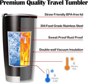 Personalized Tumbler with Pictures Text Name, Custom Stainless Steel Tumbler with Lid, Personalized Gifts for Women, Men, Christmas Birthday Mother's Day Gifts for Mom, Dad, Friend