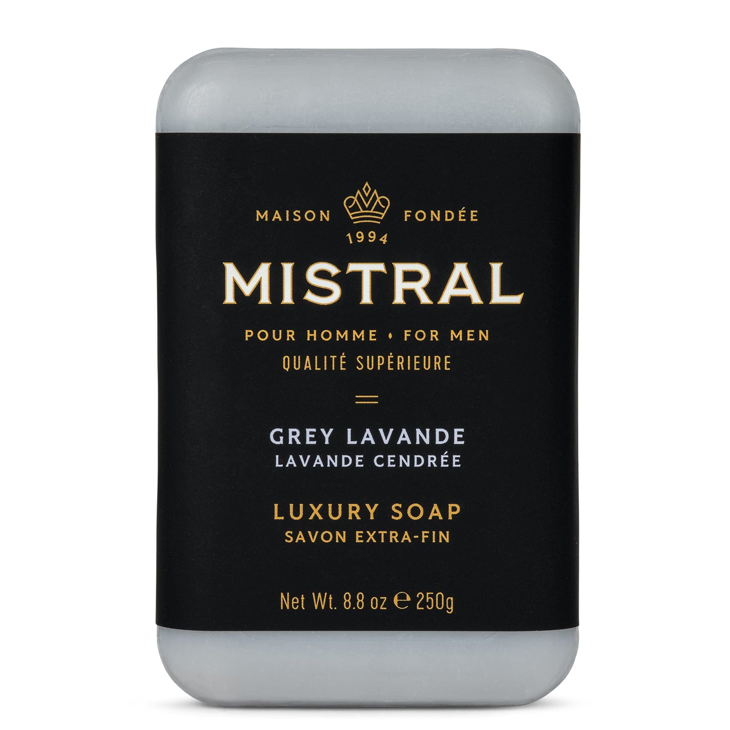 Mistral Cedarwood Marine Luxury Bar Soap for Men | Men’s Natural Soap Bar | Paraben, Phthalates Free | Moisturizing & Triple-Milled Natural Soap for Men - Made in France | Large, 8.8 oz