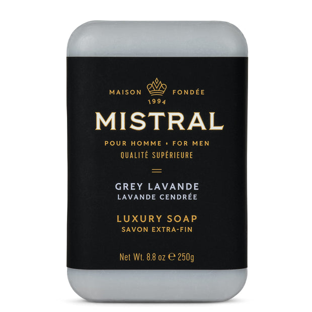 Mistral Cedarwood Marine Luxury Bar Soap for Men | Men’s Natural Soap Bar | Paraben, Phthalates Free | Moisturizing & Triple-Milled Natural Soap for Men - Made in France | Large, 8.8 oz