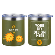 Personalized Custom Tumbler Print in USA 12oz Stainless Steel Travel Coffee Cup with Lid & Straw Double Wall Insulated Mug With Colorful Text Logo Photo