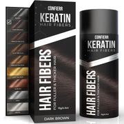 Keratin Hair Fibers for Men & Women - Fill In Fine or Thinning Hair, Instantly Thicker, Fuller Looking Hair (Black, 15g)