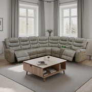 Living Room Furniture Set, Power Reclining Sofa Set, Air Leather Recliners with Built-in USB Ports and Storage Console, LED Reclining Couch Set for Living Room (Wine, Sofa Loveseat Chair)