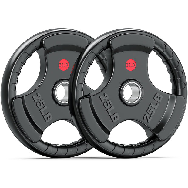 XDDIAS Rubber Weight Plates for Barbell, 2-Inch Olympic Grip Plate for Strength Training, Weightlifting and Bodybuilding in Home & Gym, Solid Cast Iron Weight Plates Pair and Sets