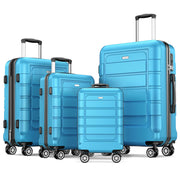 SHOWKOO Luggage Sets Expandable PC+ABS Durable Suitcase Sets Double Wheels TSA Lock Pink 3pcs