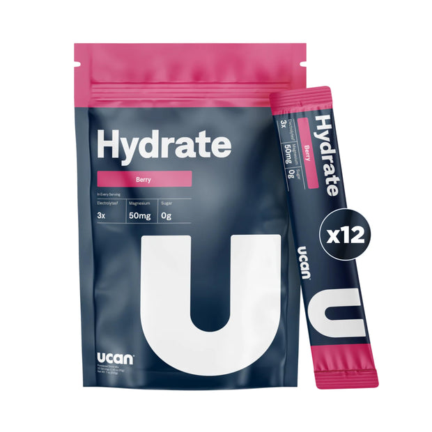 UCAN Hydrate Electrolyte Drink Mix (Pineapple, 12 Stickpacks) Sugar-Free, Keto-Friendly, Vegan, Non-GMO, Gluten-Free Electrolyte Powder with Potassium & Magnesium for Runners & Athletes