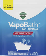 Vicks VapoBath, Bath Salts, Bath Bomb, Non-Medicated Bath Crystals, Comforting Vicks Vapors, Vapor Bath, Aromatherapy with Eucalyptus and Menthol Scent, Contains Essential Oils, 36 OZ