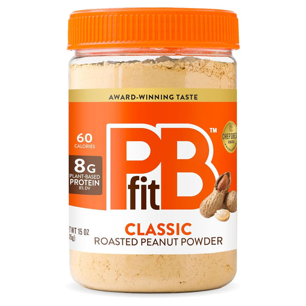 PBfit 15 Ounce Classic Peanut Butter Powder, Powdered Peanut Butter Spread From Real Roasted Peanuts, 8g of Protein 8% DV, Gluten-Free, 60 calories, 87% less fat (Pack of 1)