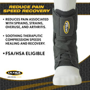 Ultra 360 Lace-Up Ankle Brace Featuring Adjustable Support with Figure-8 Straps to Reduce Ankle Pain and Speed Recovery. Orthopedic Grade Construction for Everyday Wear and Durability for Sports.