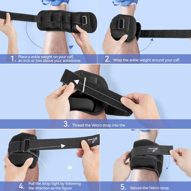 Sportneer Upgrade Adjustable Ankle and Wrist Weights for Women and Men 1-7 lbs / 1-10 lbs Set | Comfortable, Secure Fit for Walking, Running, Fitness, Physical Therapy, Home Gym