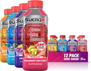 SueroX Zero Sugar Electrolyte Drink for Hydration and Recovery, Unique Blend of Electrolytes & 8 Ions, Zero Calorie Sports Drink, 21.3 Fl Oz, Variety Pack, 12 Count