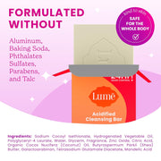 Lume Acidified Body Cleansing Bar - 24 Hour Odor Control - Removes Odor Better than Soap - Moisturizing Formula - Formulated Without SLS orParabens - OB/GYN Developed - 5 ounce (Clean Tangerine)