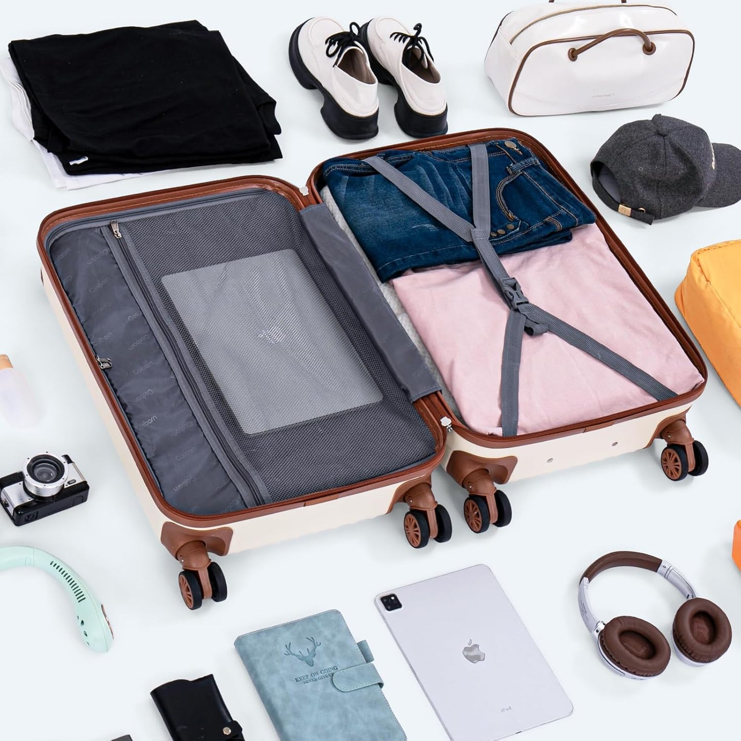 Luggage Sets 5 Piece Suitcases with Wheels, Suitcase Set ABS Hard Case Luggage with TSA Lock Spinner Wheels Durable Travel Luggage