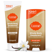 Lume Whole Body Deodorant - Invisible Cream and Solid - 72 Hour Odor Control - Aluminum Free, Baking Soda Free, Skin Safe - 3.0 Ounce Cream and 2.6 Ounce Solid Bundle (Lavender Sage)